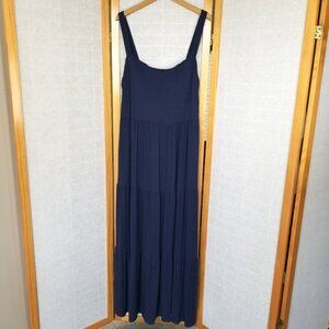 Soma Weekend Navy Blue Jersey Maxi Dress Ultimate Support Built-in Bra Size XXL